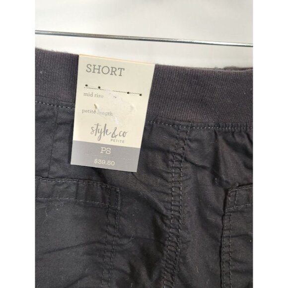 NWT Style & Co Women's Knit Waistband Shorts in Deep Black - Size Petite Small - Picture 5 of 7